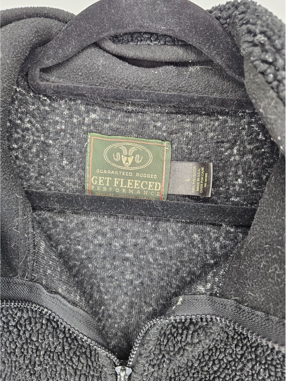 Get Fleeced Performance Womens Sz L Zip Up Sherpa Style Vest Black - Picture 3 of 4